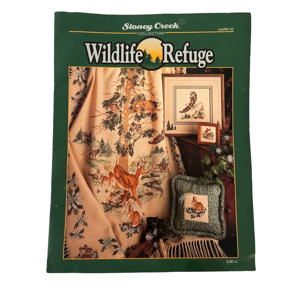 Stoney Creek Wildlife Refuge Cross Stitch Pattern Leaflet 65 Deer Eagle 1993